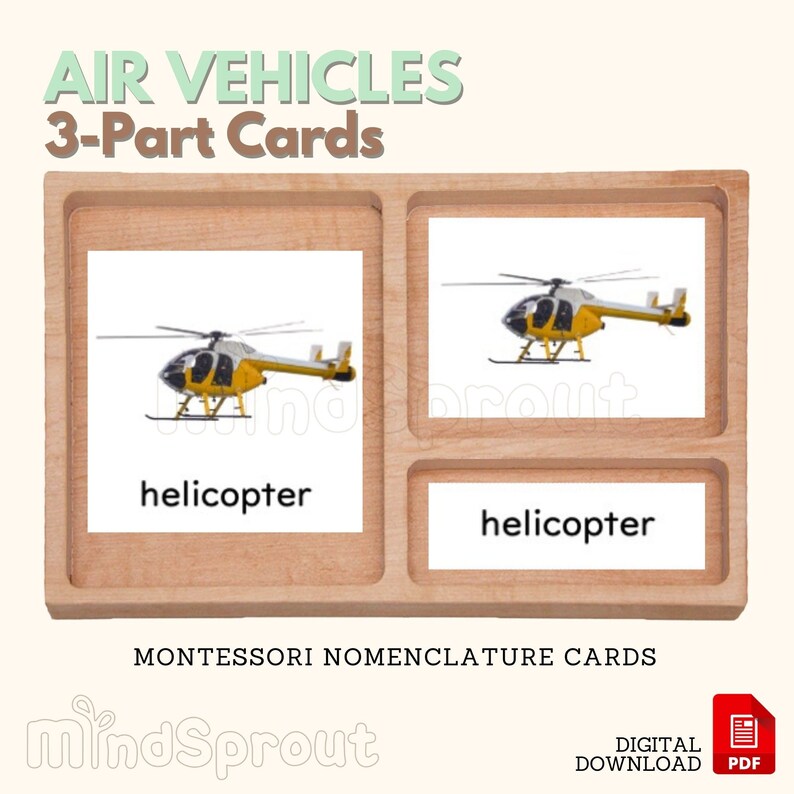 AIR VEHICLES Montessori Language Lesson Toddler Activity Homeschool ...