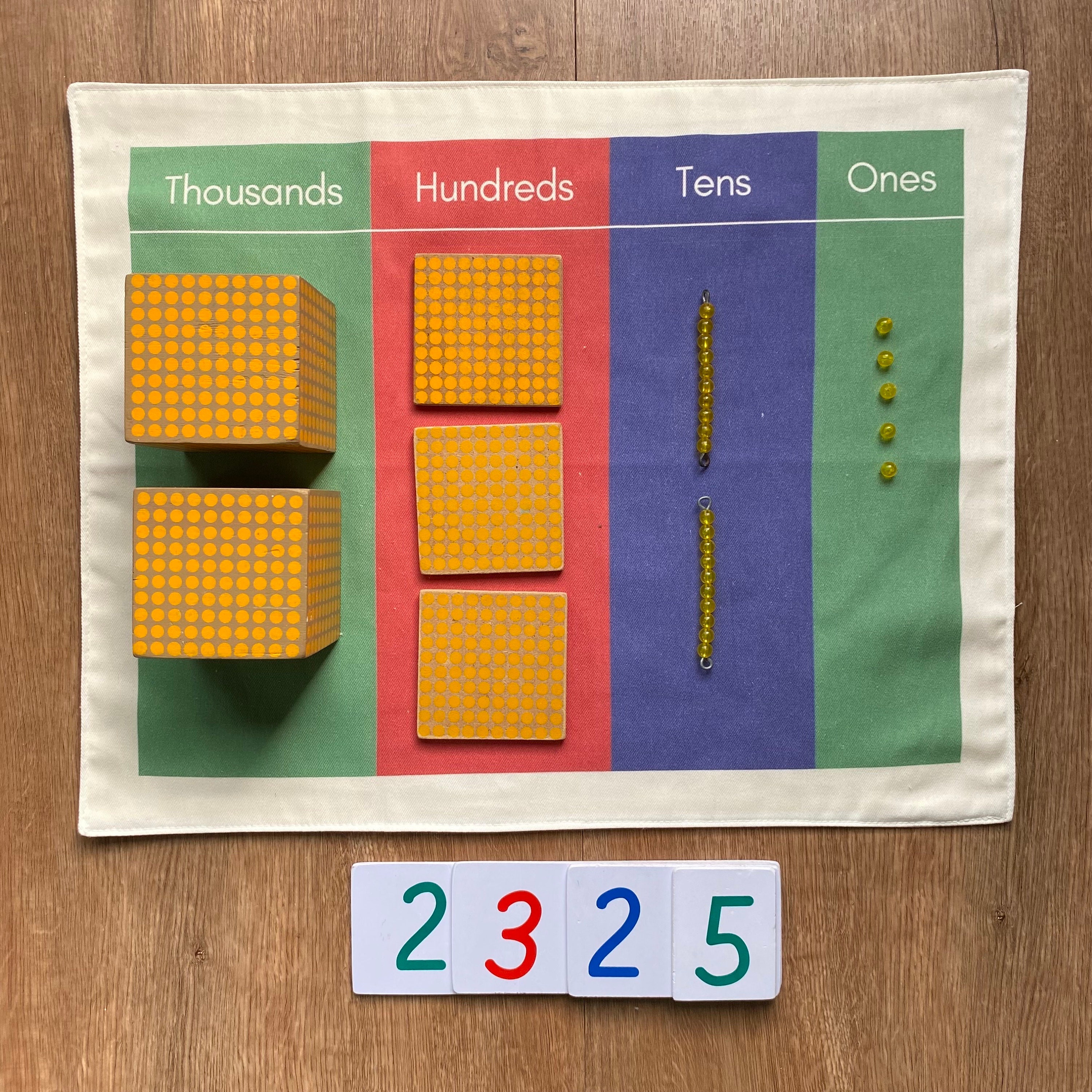 Elementer Mat Place Value Work Mat Montessori Math Material Montessori Mat Cotton ...