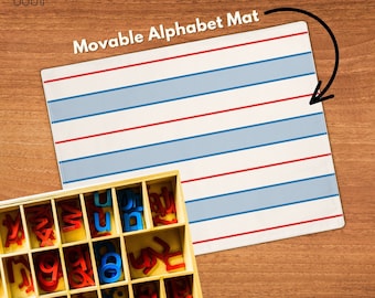 Montessori Writing Movable Alphabet Mat Small Montessori Rug Alphabet Letters Play Mat Lower Elementary Classroom Material Activity Placemat
