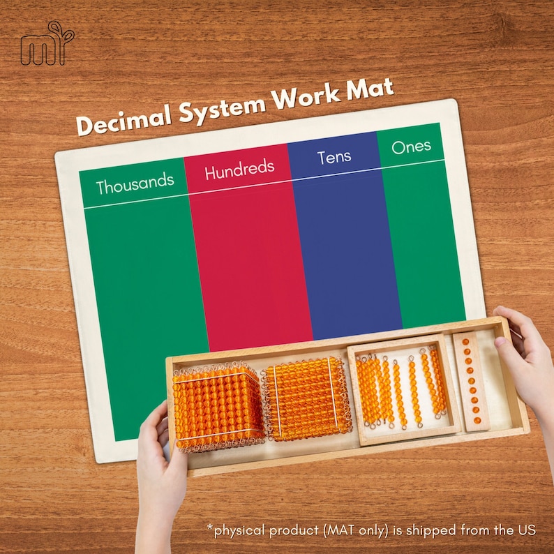 Place Value Work Mat Montessori Math Material Montessori Mat Cotton Cloth Montessori School Lower Elementary Classroom Activity Homeschool
