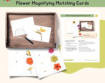 Flower Magnifying Matching Cards Explorations Montessori Printable Material