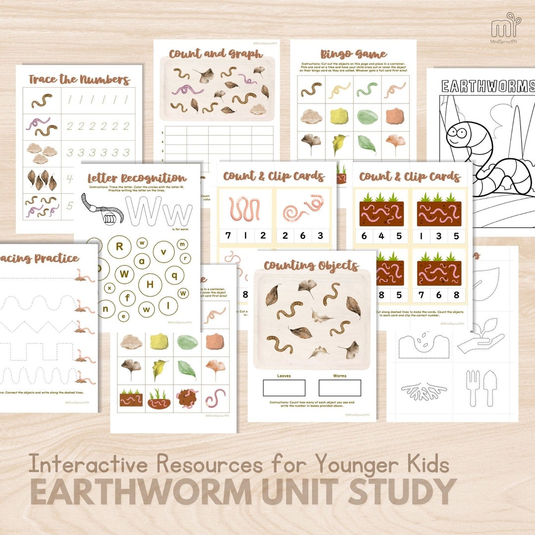 Earthworm Homeschool Unit Study Preschool Nature Study Binder Preschool ...