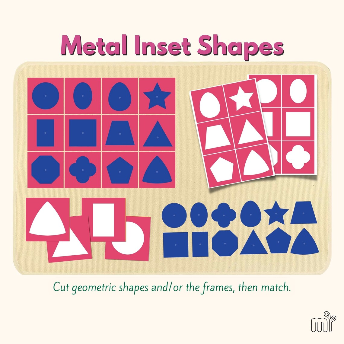 Metal Inset Montessori Puzzle Cards Montessori Metal Inset Shapes ...