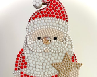 Christmas items, mosaic, DIY or made by Monia, original gift, present, candlelight, tealight, X-mas tree hanger