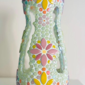 Vase, make your own or buy ready made, mosaic, mosaic, DIY, Easter, gift, original, present, ornament, decoration, house, unique, glass