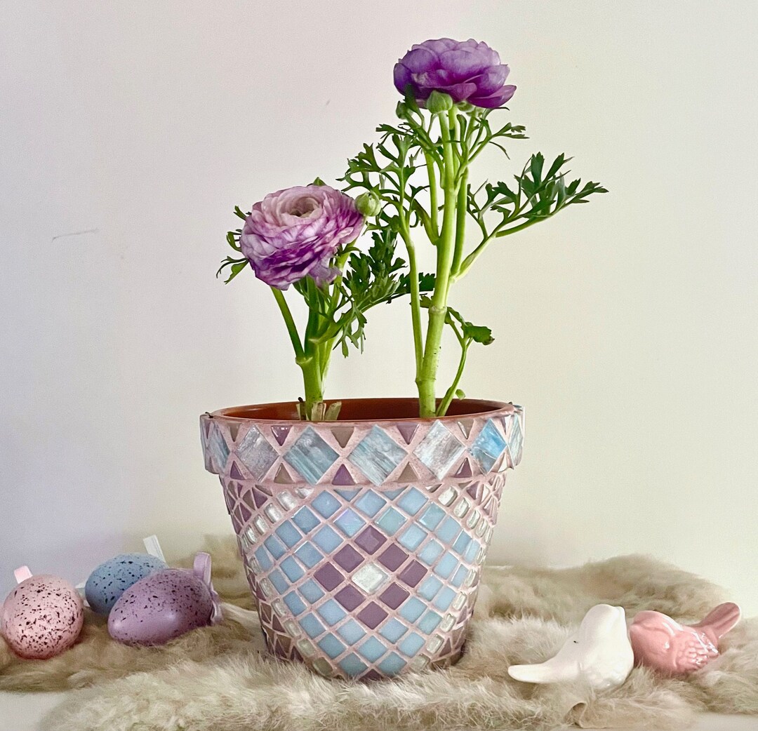 Flower Pot, Make Your Own or Buy Ready Made, Mosaic, Kit, DIY, Gift