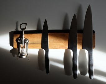 Wooden Magnetic Knife Holder  -  Gift for Chef and Home Cooks - Magnetic Knife Rack