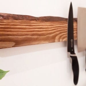 Magnetic knife block / Wooden magnetic knife holder / Wall mounted magnetic knife rack / Gift for chef image 4