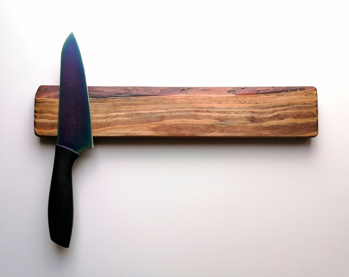 Magnetic knife block / Wooden magnetic knife holder / Wall mounted magnetic knife rack / Gift for chef