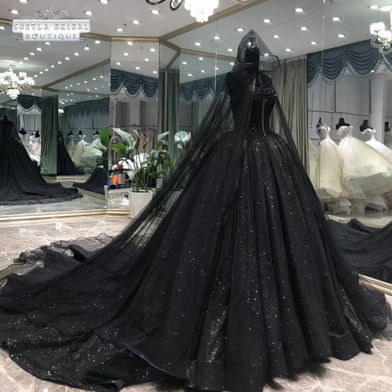 Black Wedding Dress Gothic Couture Black Wedding Dress Ball - Etsy UK