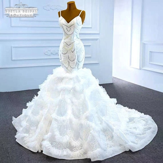 Halter Neck Wedding Dress Plus Size | Fishtail Skirt | Wedding Gowns | Bridal  Dress - High - Aliexpress