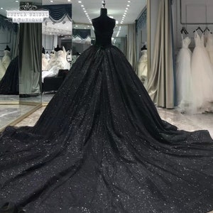 Black Wedding Dress Gothic, Couture Black Wedding Dress Ball Gown ...