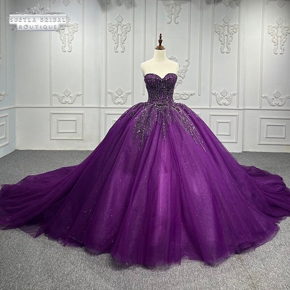 Purple O Neck Long Prom Dress For Black Girls 2022 Sparkly Evening Gowns  Mermaid Birthday Party Beaded Formal Dresses - Prom Dresses - AliExpress