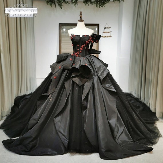 Black Ball Gown Wedding Dresses, Gothic Wedding Dresses - June Bridals