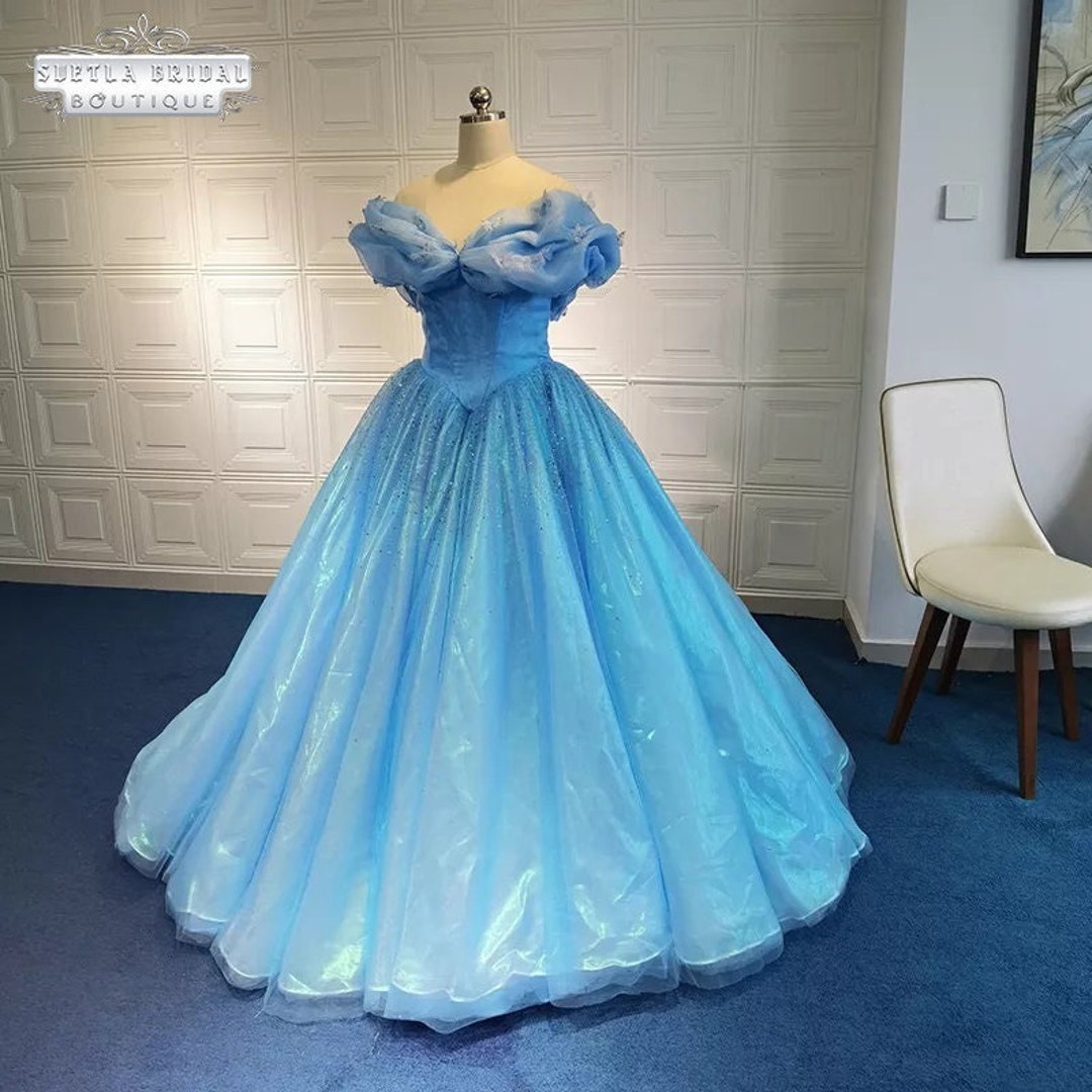 Buy Cinderella Blue Ball Gown Evening Dress Prom Dress Formal Dress  Cinderella Online in India - Etsy
