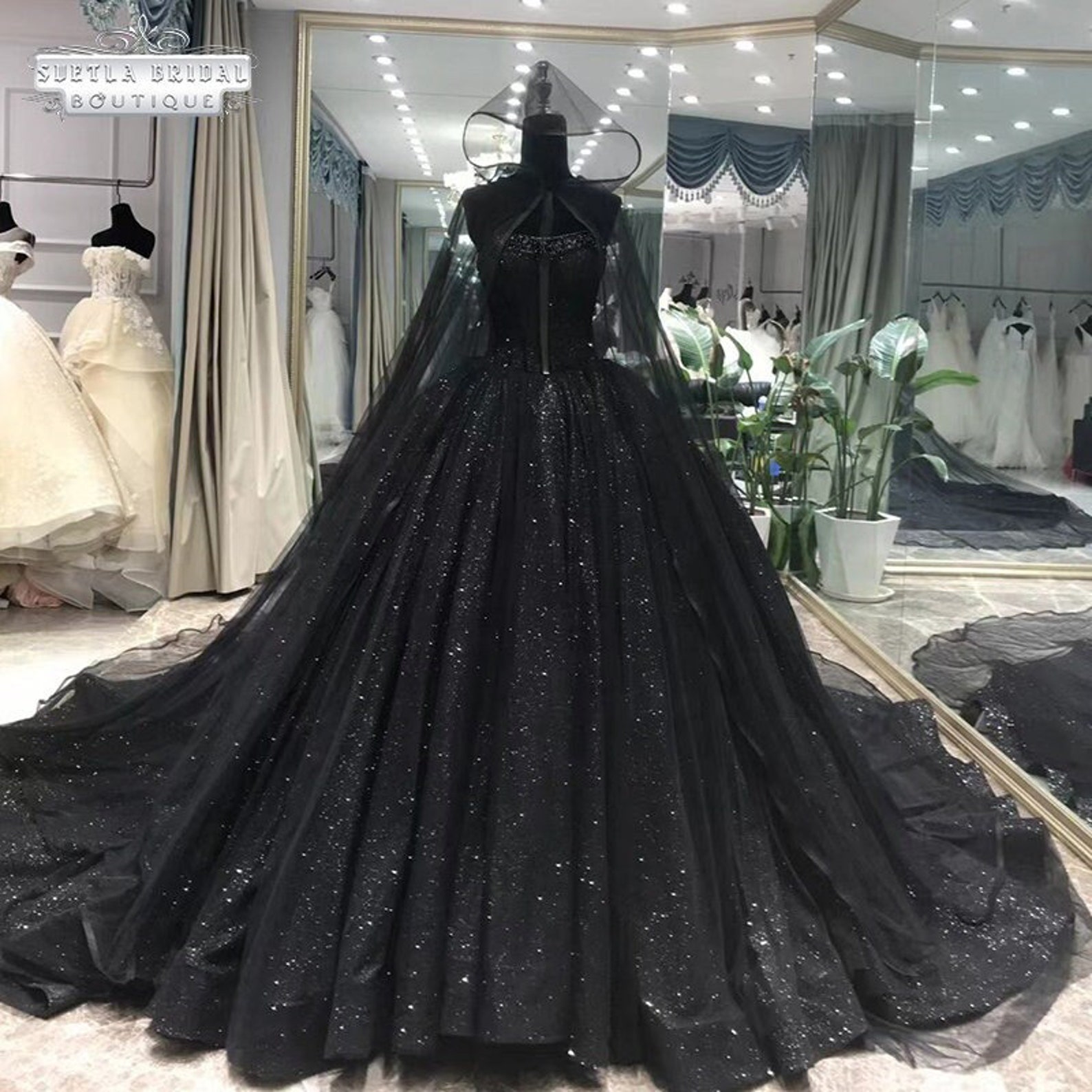 Black Wedding Dress Gothic Couture Black Wedding Dress Ball - Etsy UK