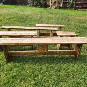 Rustic reclaimed scaffold bench image 2