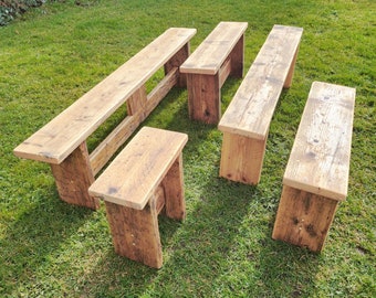 Rustic reclaimed scaffold bench