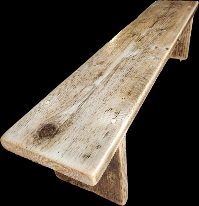 Rustic reclaimed scaffold bench image 7
