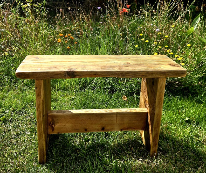 Rustic reclaimed scaffold bench image 3