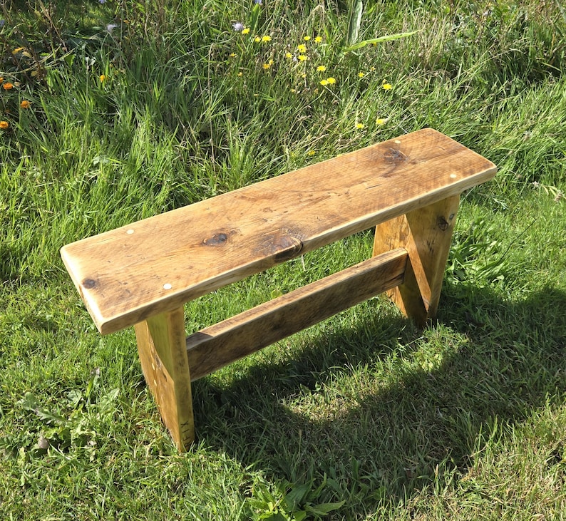 Rustic reclaimed scaffold bench image 4
