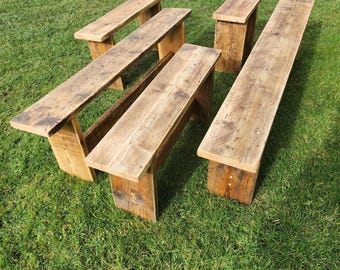 Rustic reclaimed scaffold bench