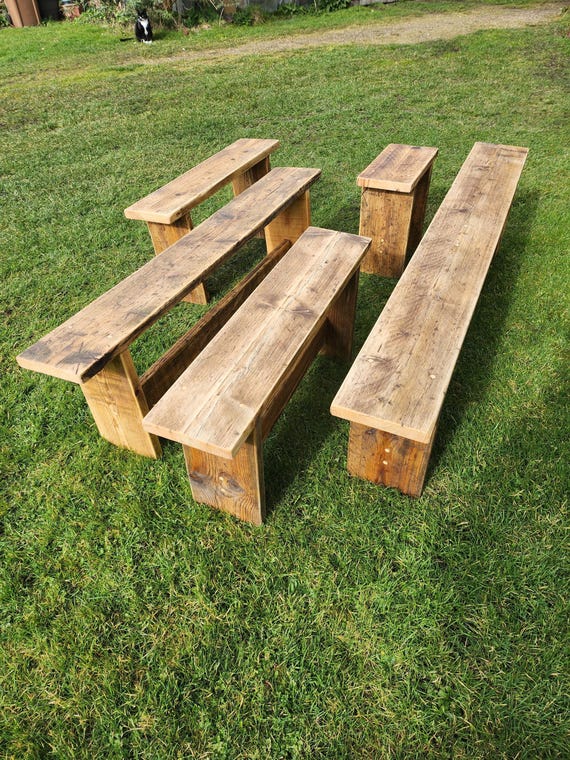 Rustic reclaimed scaffold bench