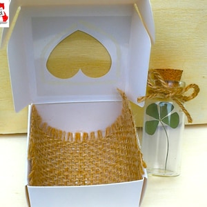 4-leaf clover, vial, lucky charm, made in France, luck, gift, amulet, chance, personalized gift, birthday, party, clover