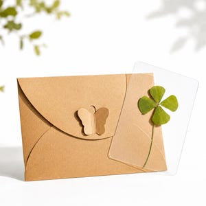 Véritable Trèfle à 4 Feuilles • Amulette Porte‑Bonheur • Cadeau Anniversaire, Mariage, Saint Valentin