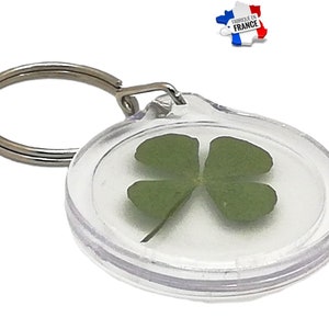 Personalized Keychain, charm, 4 leaf clover art, key ring, key ring, clover, gift, luggage, chance, lucky charm, Amulets,