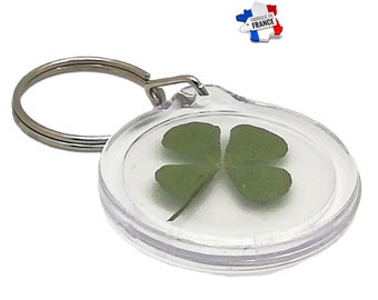 Personalized Keychain, charm, 4 leaf clover art, key ring, key ring, clover, gift, luggage, chance, lucky charm, Amulets,