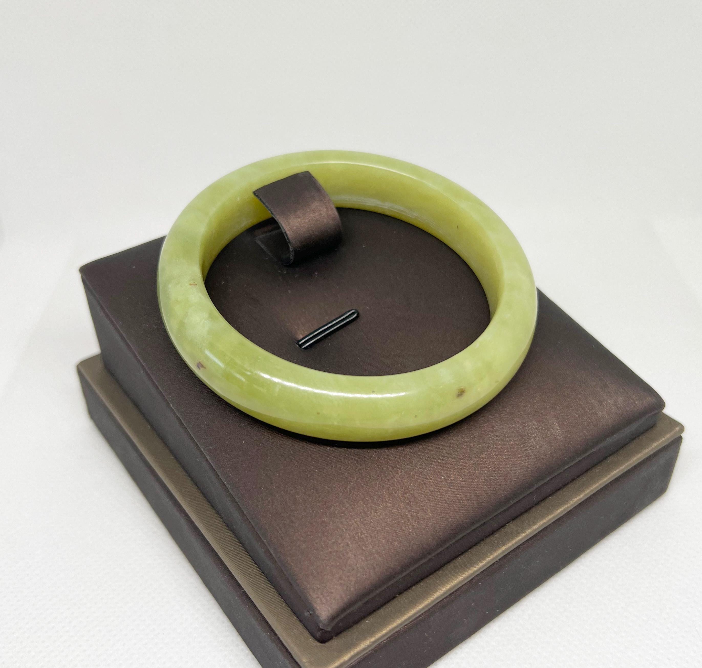 55mm Serpentine Jade Bangle Bracelet: Natural Grade A Stone - Etsy