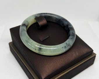 57mm Natural Grade A Serpentine Jade Bangle Gift for Her B6546
