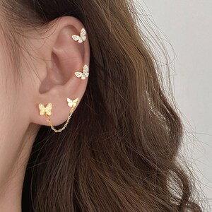 Double pierced earrings new arrivals