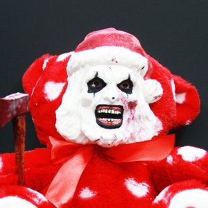 HORROR TEDDY BEAR #12 terrifier 3 art the clown scary movie santa christmas