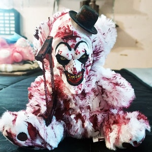HORROR TEDDY BEAR #11 terrifier art the clown scary movie custom made options stuffed animal plush