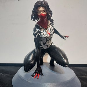 Spider Person Girl Silk 3D Print Resin Handpainted