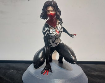 Spider Person Girl Silk 3D Print Resin Handpainted