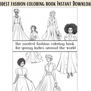 Modest Fashion Coloring Book for Young Sisters (Printable PDF)
