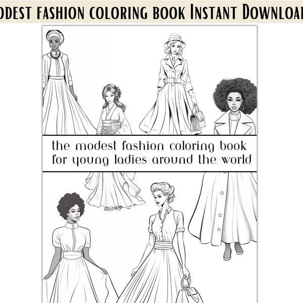 JW Instant Download Coloring Book For Young Sisters - JW Gift For Sister - JW Kids - Modest Fashion Coloring Activity Book - Print At Home