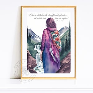 Proverbios 31:25 Art Print - IMPRIMIBLE - DESCARGA INSTANTÁNEA Arte digital - Jw Wall Art - Jw regalos - Jw descargas - Jw Tarjeta de felicitación - Sister Gift
