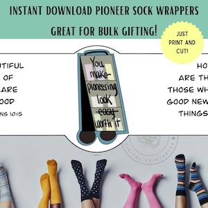 JW Pioneer Gift - JW Pioneer Sock Wrappers - Pioneer Elder Gift - Pioneer School Gift - JW Gift for Pioneers - Gift for Sisters