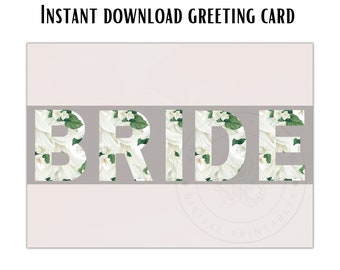 Bridal Shower Card - Instant Download Greeting Card - JW Gifts - Congrats Bride - Wedding Card For Bride - Bridal Shower Gift - Wedding