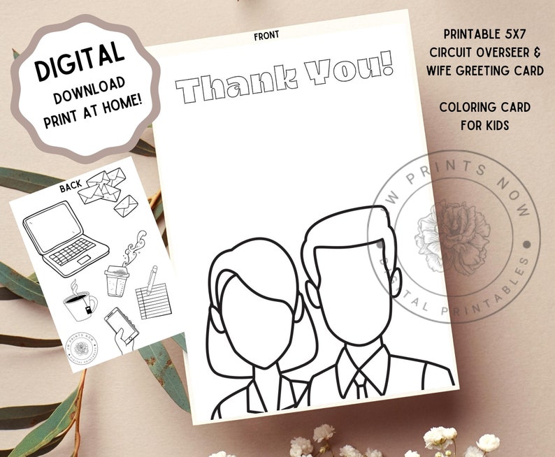 Printable Coloring Greeting Card for Kids Elder Gift - Etsy