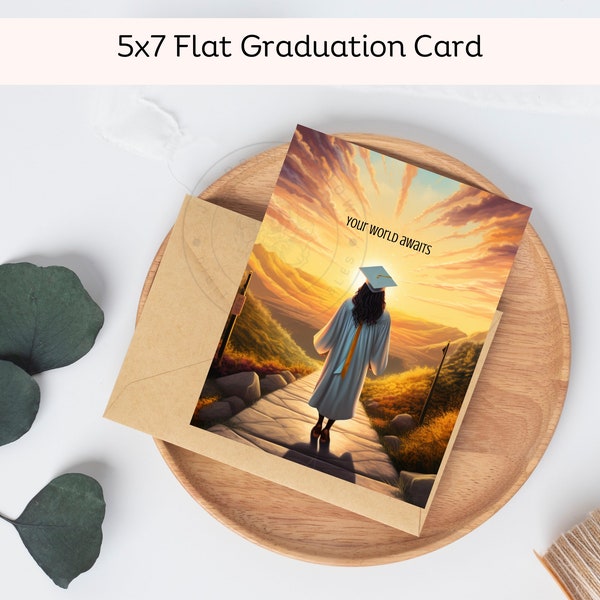 Female Graduate Greeting Card - Girl Grad - Congrats Grad - Congratulations Blank Card - Instant Download - Print At Home - Graduation Card