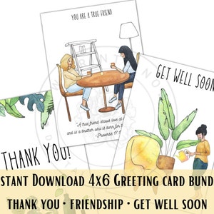Pflanzenliebe JW Grußkarte Bundle - Sofort Download - JW Geschenke - JW Digital Downloads - Dankeskarte - Freundschaft - Gute Besserung