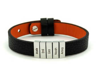 Leren band met gepersonaliseerde kralen