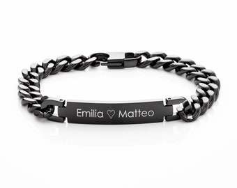 Personalized ID couple bracelet with engraving