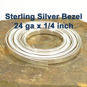 24ga x 1/4&quot; Sterling Silver Bezel Wire - 24ga x 1/4 Inch - Choose Your Length