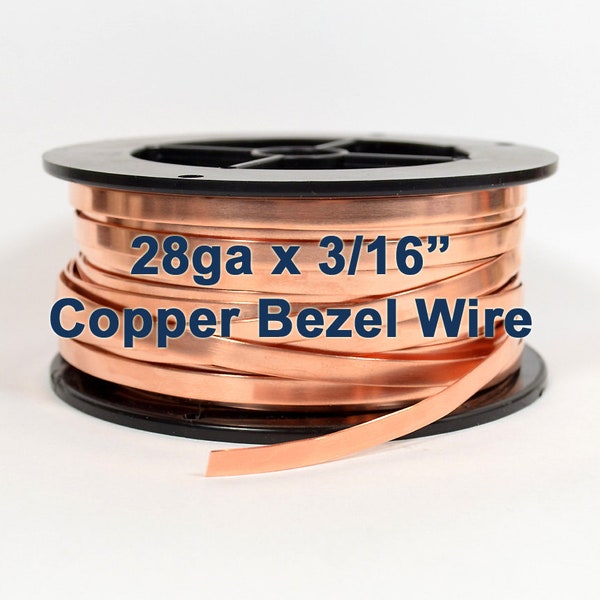 28ga x 3/16" Copper Bezel Wire - Choose Your Length